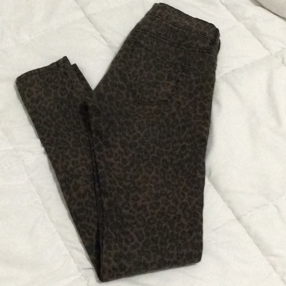 Dark brown/black Leopard skinny jeans